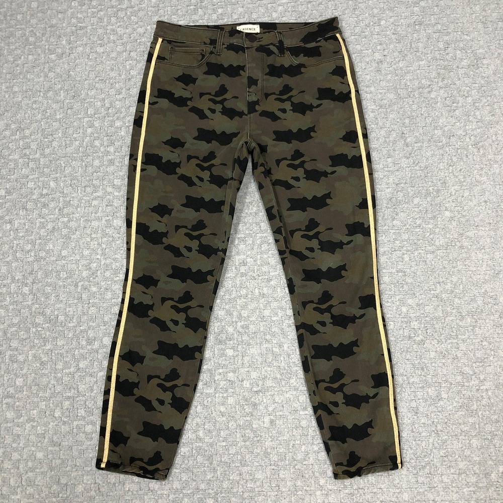 L'Agence Skinny Jeans Womens 29 Camo Side Stripe Mid Rise Stretch Denim USA Norm